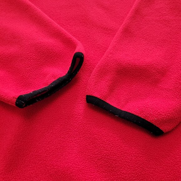 US Life Red Fleece Pullover Jacket 1/4 Zip Collar Logo Mens Large Black Trim - Picture 5 of 10